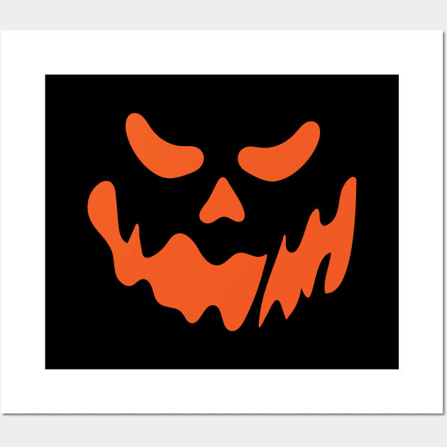 Scary Jack-O-Lantern Halloween Pumpkin Face Trick or Treat Wall Art by OrangeMonkeyArt